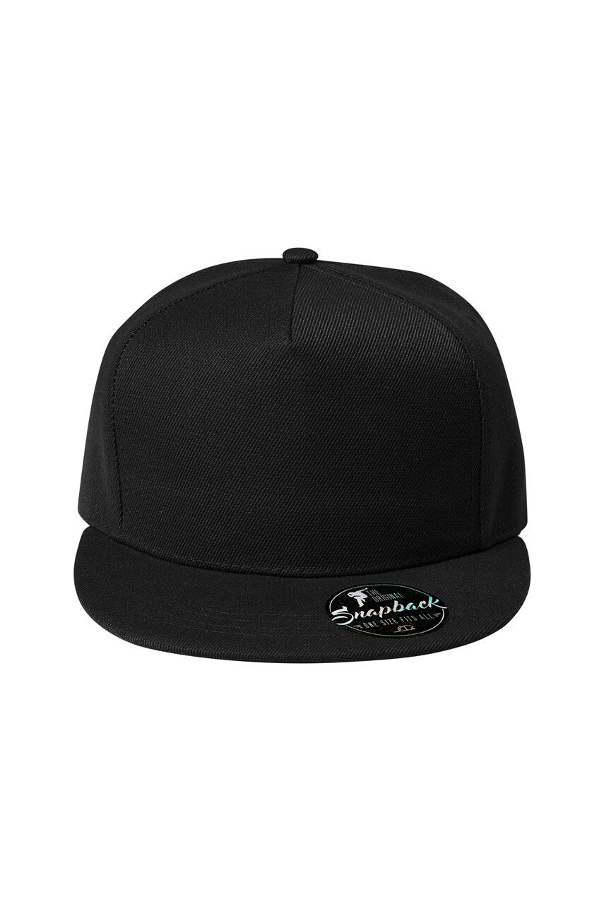 Sapca Malfini pentru adulti Rap 5P, 100% Bumbac, negru