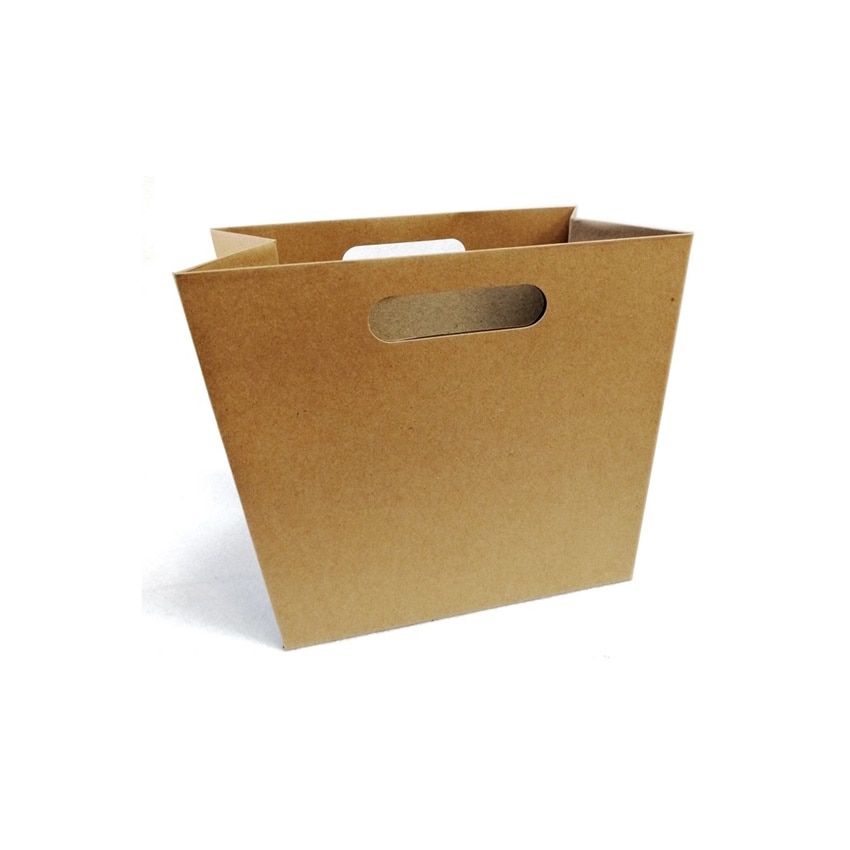 Punga cadou din carton natur, 22.5 x 18 x 14 cm