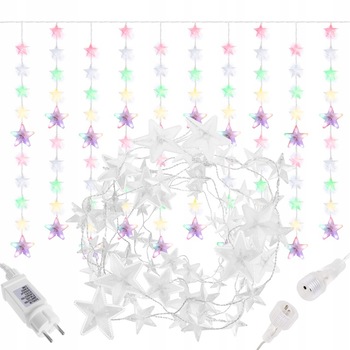 Instalatie luminoasa stelute cu 180 LED-uri SPRINGOS, pentru Craciun, tip perdea, lungime 2m, multicolor Instalatie luminoasa stelute cu 180 LED-uri SPRINGOS, pentru Craciun, tip perdea, lungime 2m, multicolor