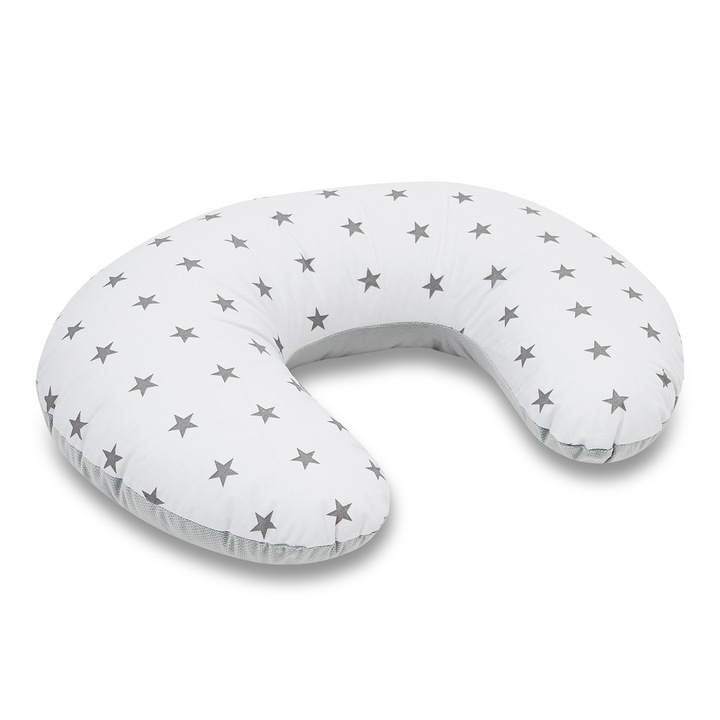Възглавница за кърмене Bellochi Nunki, За мама и бебе, Ергономична, бяло/сиво