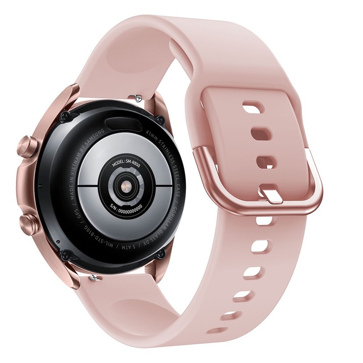 RMPACK Okosóra Szíj, 41 mm, Samsung Galaxy Watch 3, Szilikon, Rózsaszín