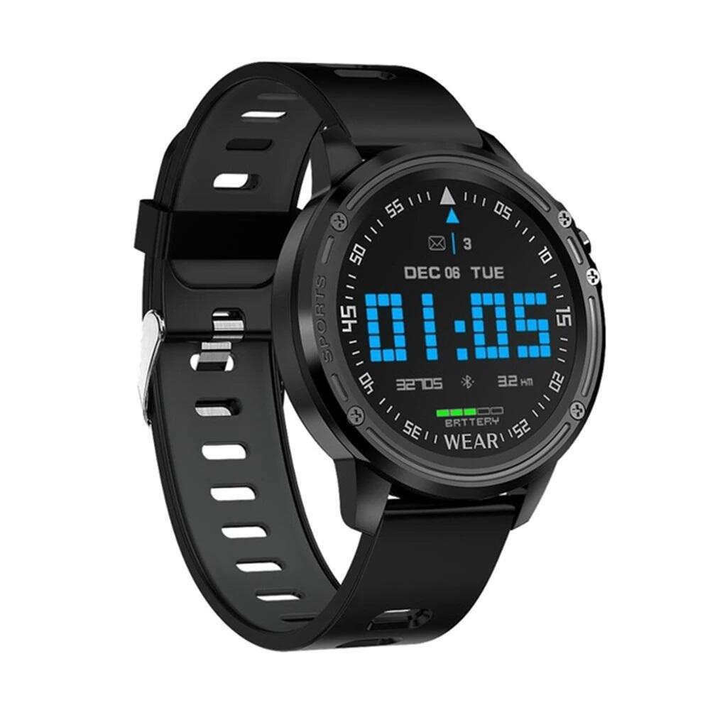 SmartWatch cu Bluetooth, monitorizarea ritmului cardiac, notificari, alarma, functii Fitness, Negru