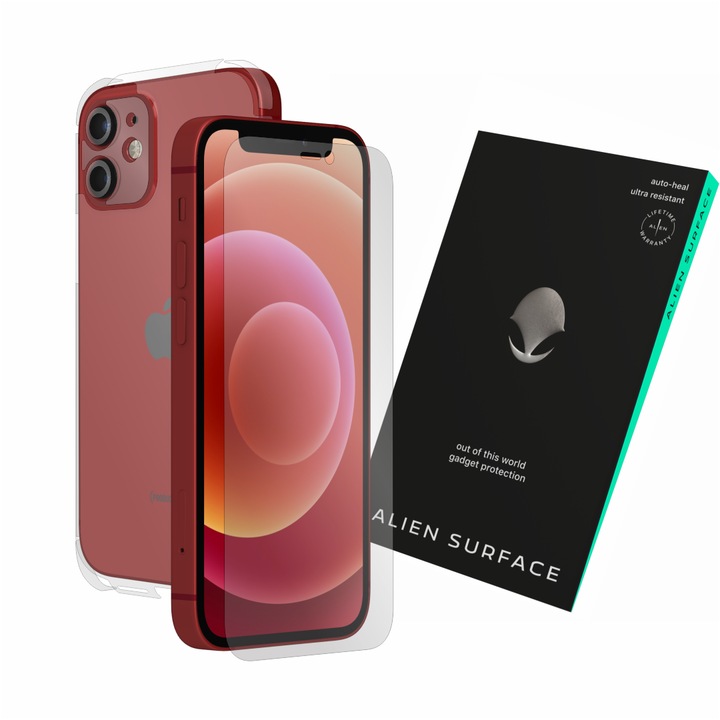 Alien Surface, Apple iPhone 12 Mini, képernyővédő fólia, hátsó, oldal
