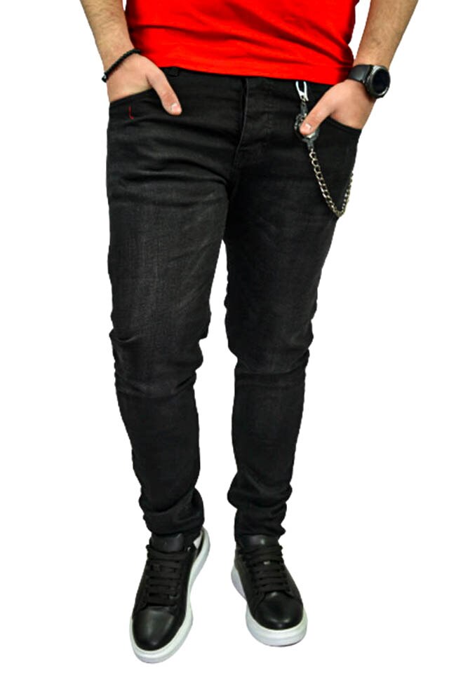 Blugi Keep Out, Negru, Negru Denim