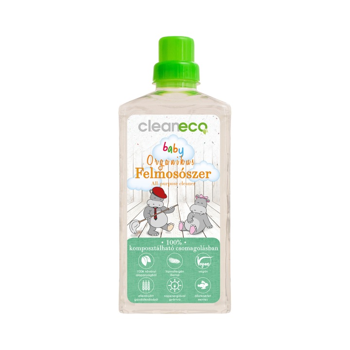 Бебешки органичен почистващ препарат Cleaneco, 1000мл