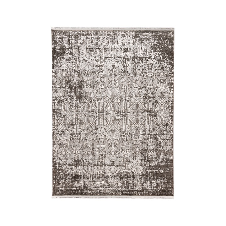 Covor din fibre acrilice, Colectie violet, stil modern, model 2845A, culoare Gri 80 x 300 cm