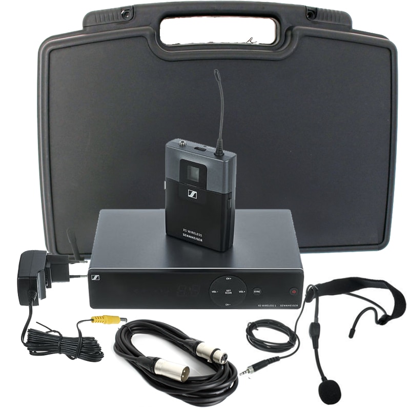 Set microfon wireless Sennheiser XSw 1-ME3 B, case si cablu CADOU