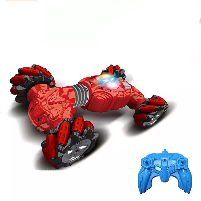 Masina cu telecomanda Dwi Dowellin, Plastic, Baterie litiu 3.7, Rotatie 360 °, 32x22x11 cm, Rosu/Albastru