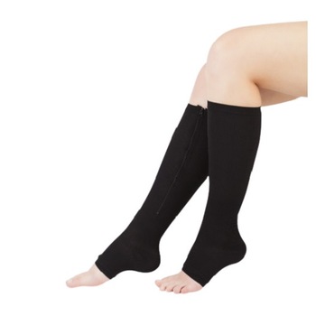 Ciorapi de compresie cu fermoar, marime 2 XL, culoare negru Ciorapi de compresie cu fermoar, marime 2 XL, culoare negru