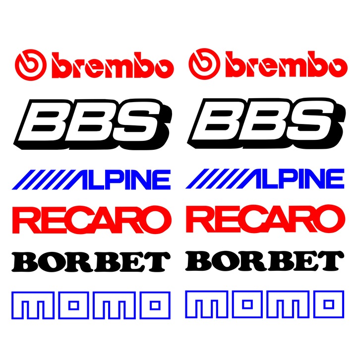 Stickere Tuning Brands - set 12bc. multicolore- marime 20cm