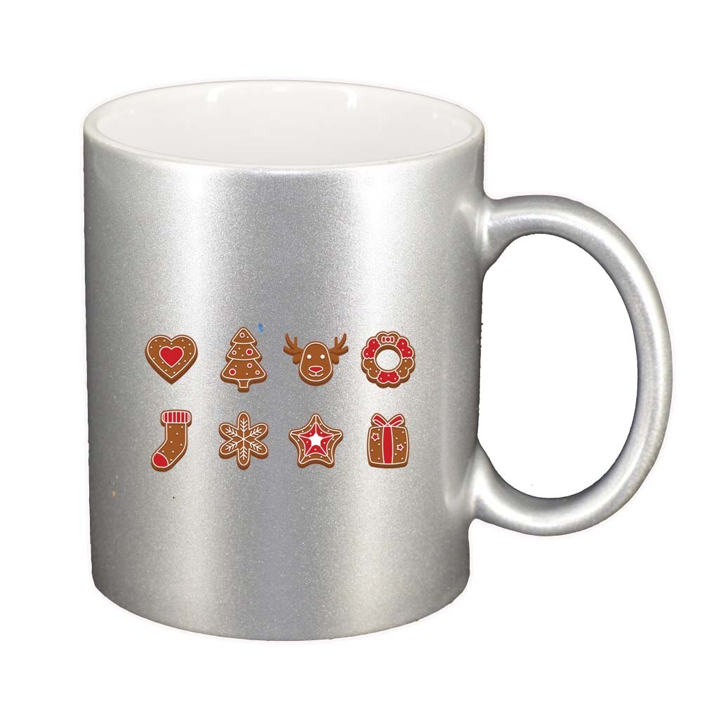 Cana Craciun Fericit / Merry Christmas, argintiu sidefata, 330ml, D1534