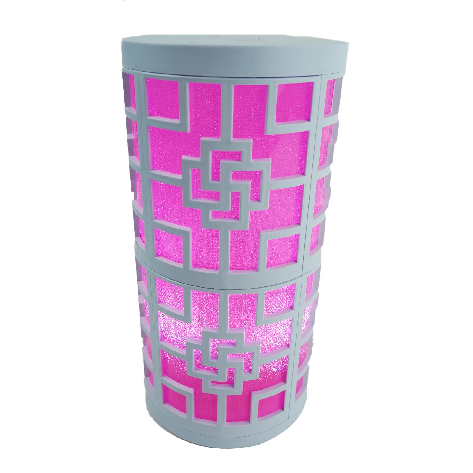 Veioza din PVC, LED, 22 cm, forma rotunda, roz