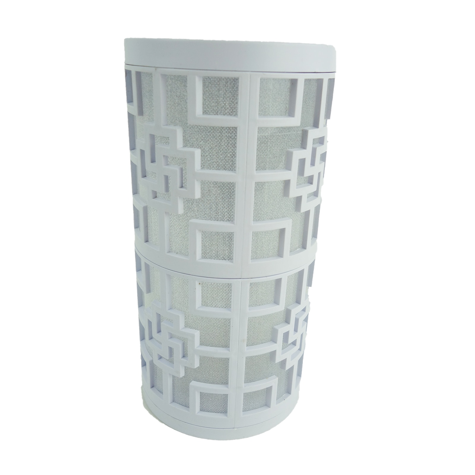 Veioza din PVC, LED, 22 cm, forma rotunda, Gri/Alb