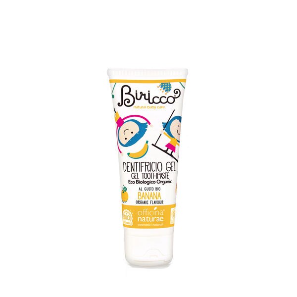 Pasta de dinti bebelusi cu Banane fara fluor tip gel Biricco 75ml