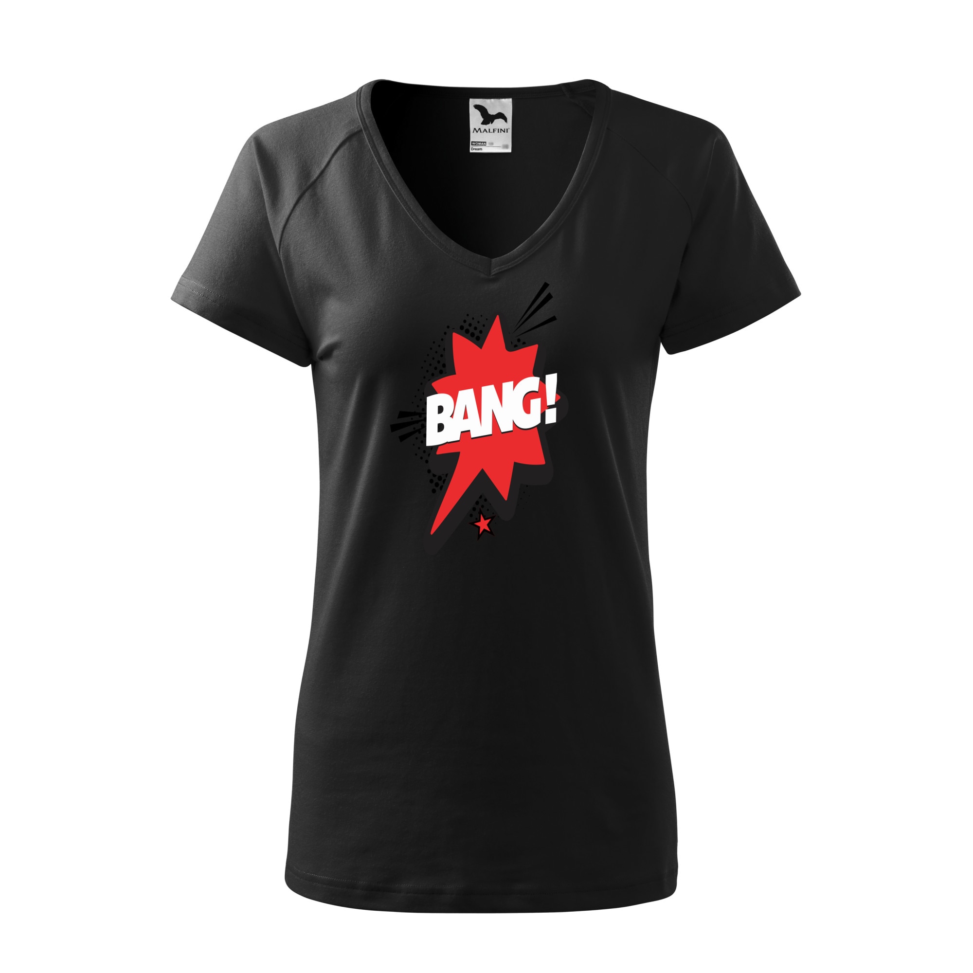 Tricou dama, Malfini, Comic Bang, Negru, L