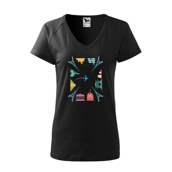 Tricou dama, Malfini, Square World, Negru, S Tricou dama, Malfini, Square World, Negru, S