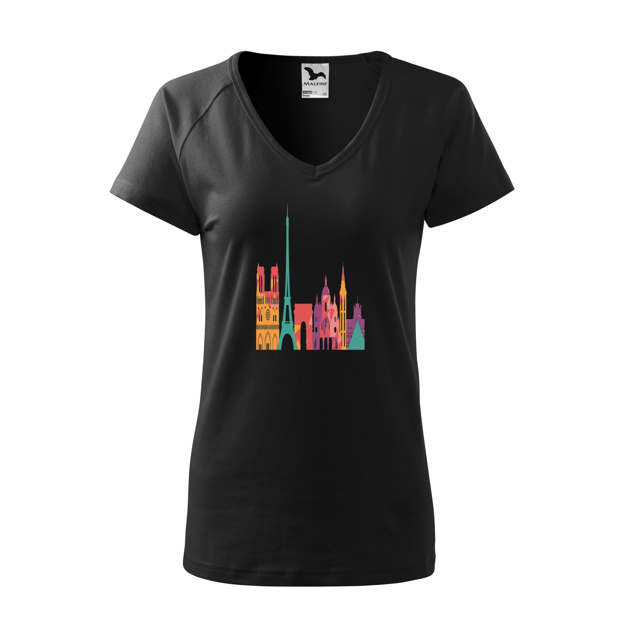 Tricou dama, Malfini, Painting in Paris, Negru, L