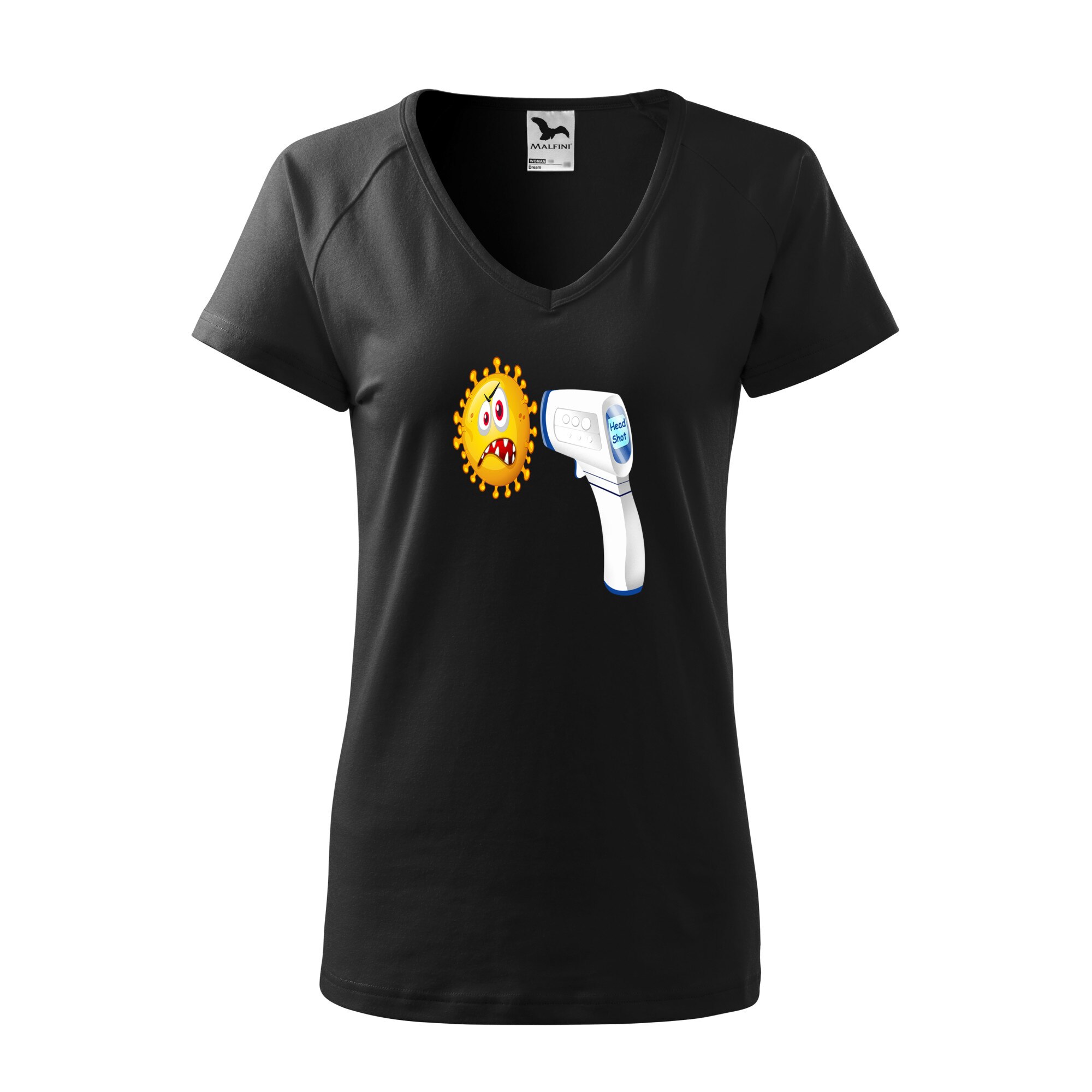 Tricou dama, Malfini, Headshot, Negru, L