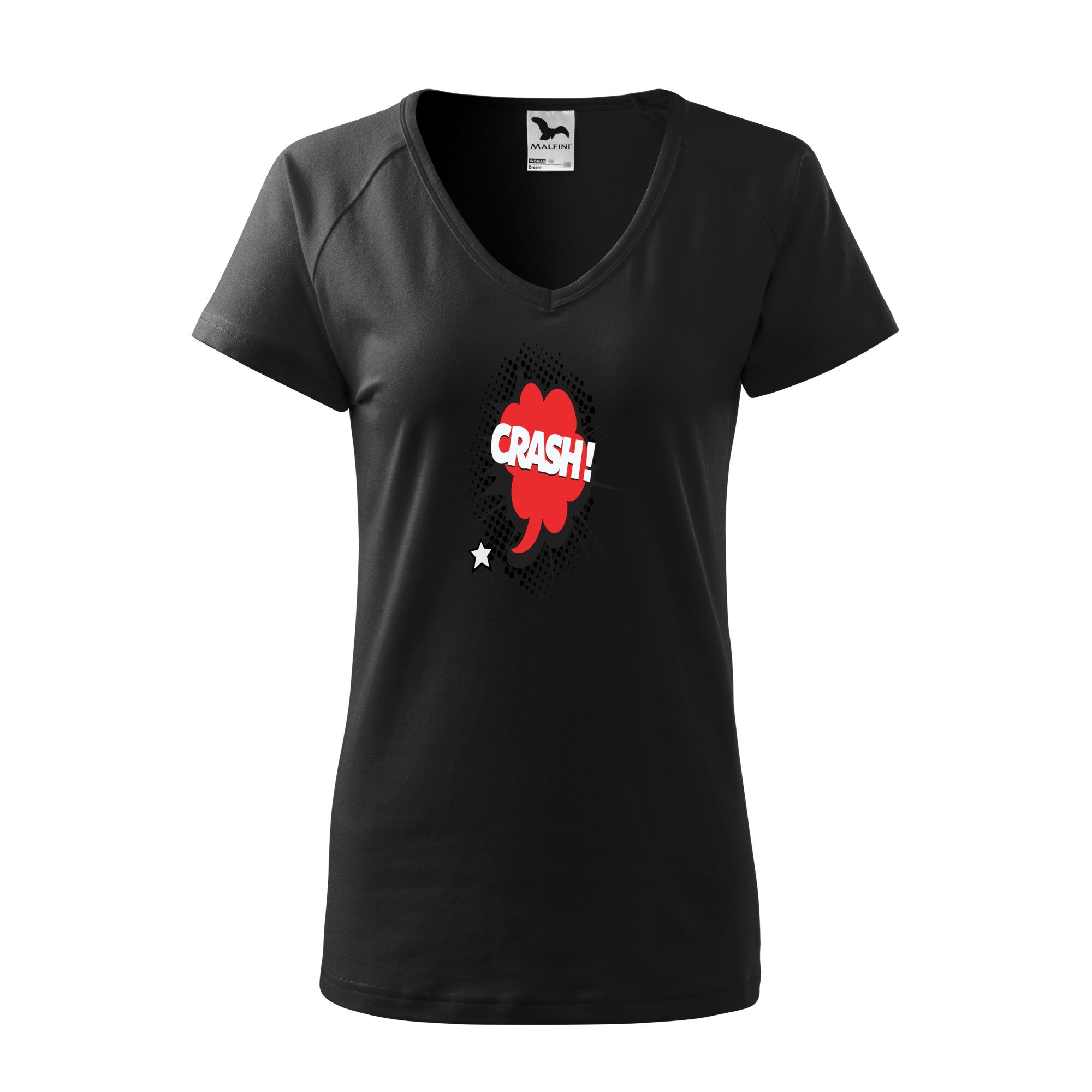 Tricou dama, Malfini, Comic Crash, Negru, L