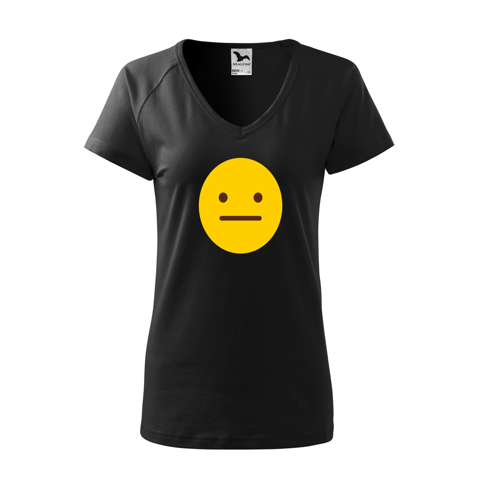 Tricou dama, Malfini, Emoji Poker Face, Negru, L