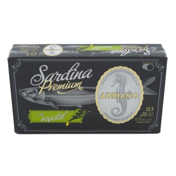 Sardine Premium in Ulei Vegetal Adriano 90 gr Sardine Premium in Ulei Vegetal Adriano 90 gr