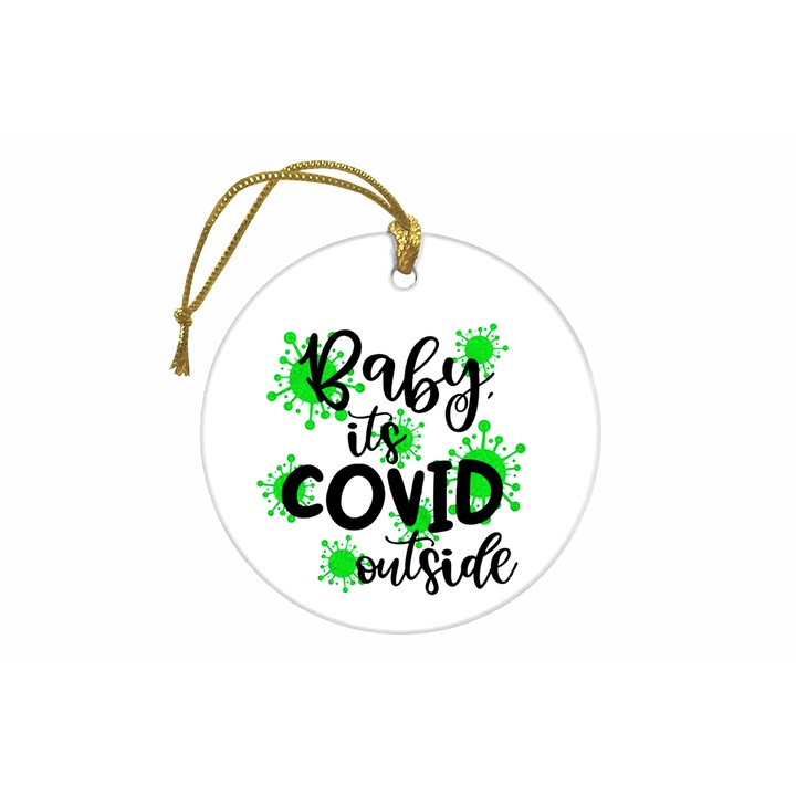 Glob Craciun personalizat cu nume sau mesaj, DekoLaser, GP054, din lemn, Miracol, Baby, color, 8cm