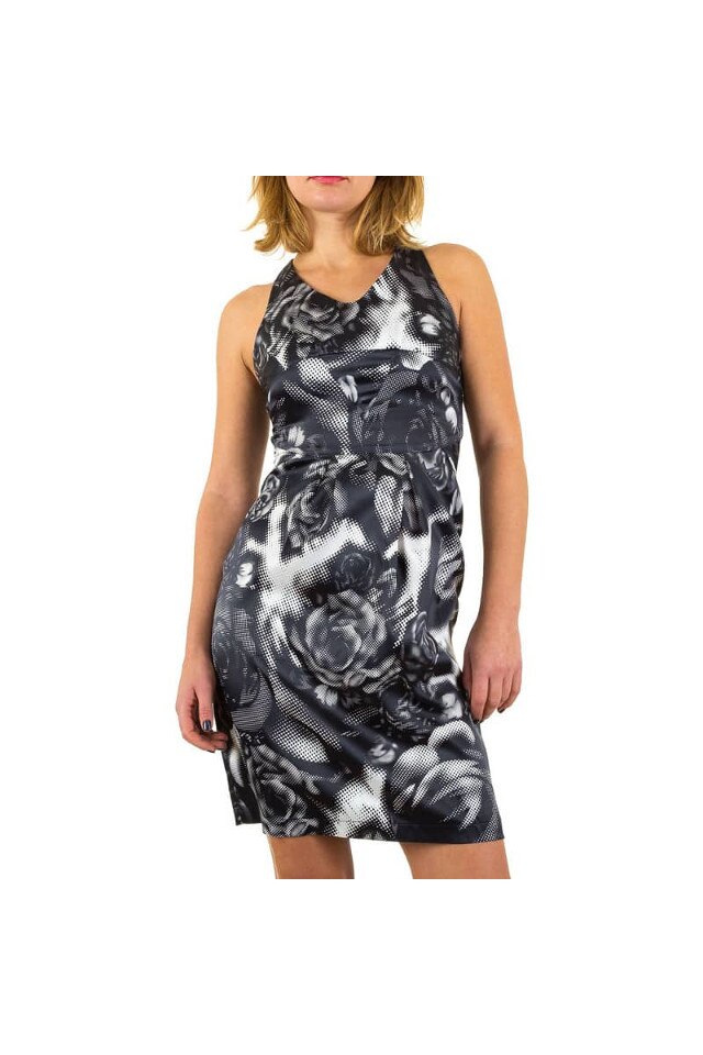 Rochie Usco P506 culoare negru, Alb/Negru