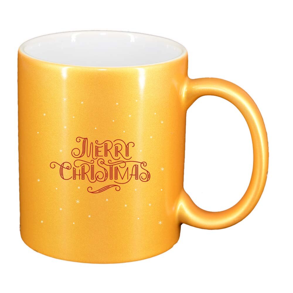 Cana Craciun Fericit / Merry Christmas, auriu sidefata, 330ml, D1528