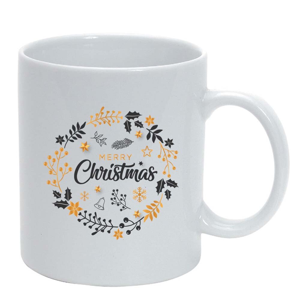 Cana Craciun Fericit / Merry Christmas, alb, 330ml, D1526