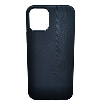 Husa iPhone 12, bodhi, piele, negru Husa iPhone 12, bodhi, piele, negru