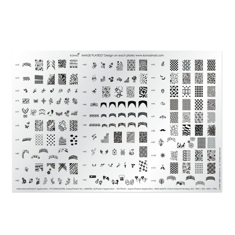Matrita stampila unghii, Konad, Demo Plate III