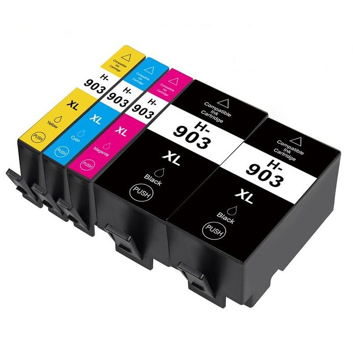 Set 5 cartuse compatibile HP 903XL Black, Cyan, Magenta, Yellow