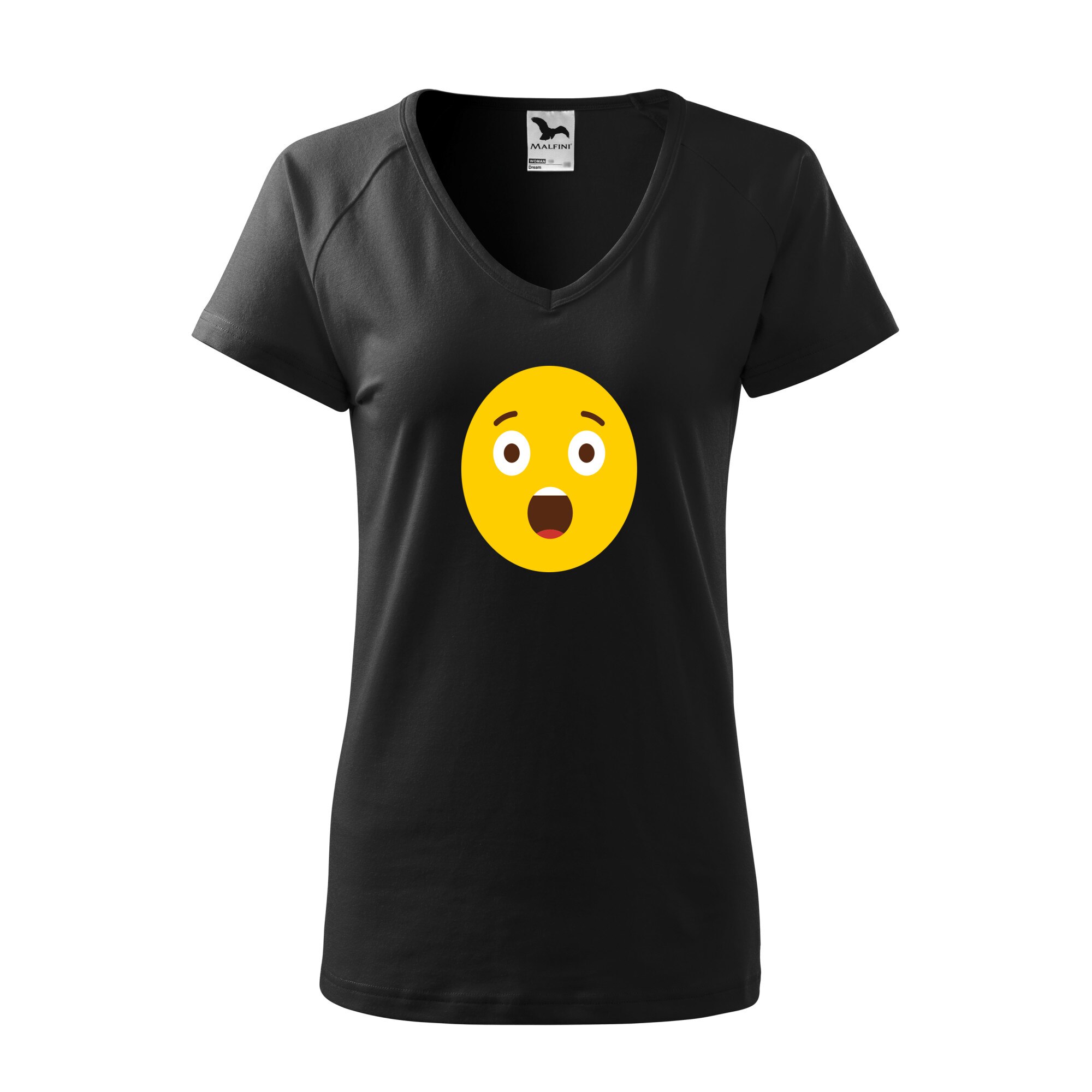 Tricou dama, Malfini, Emoji Speechless Face, Negru, S