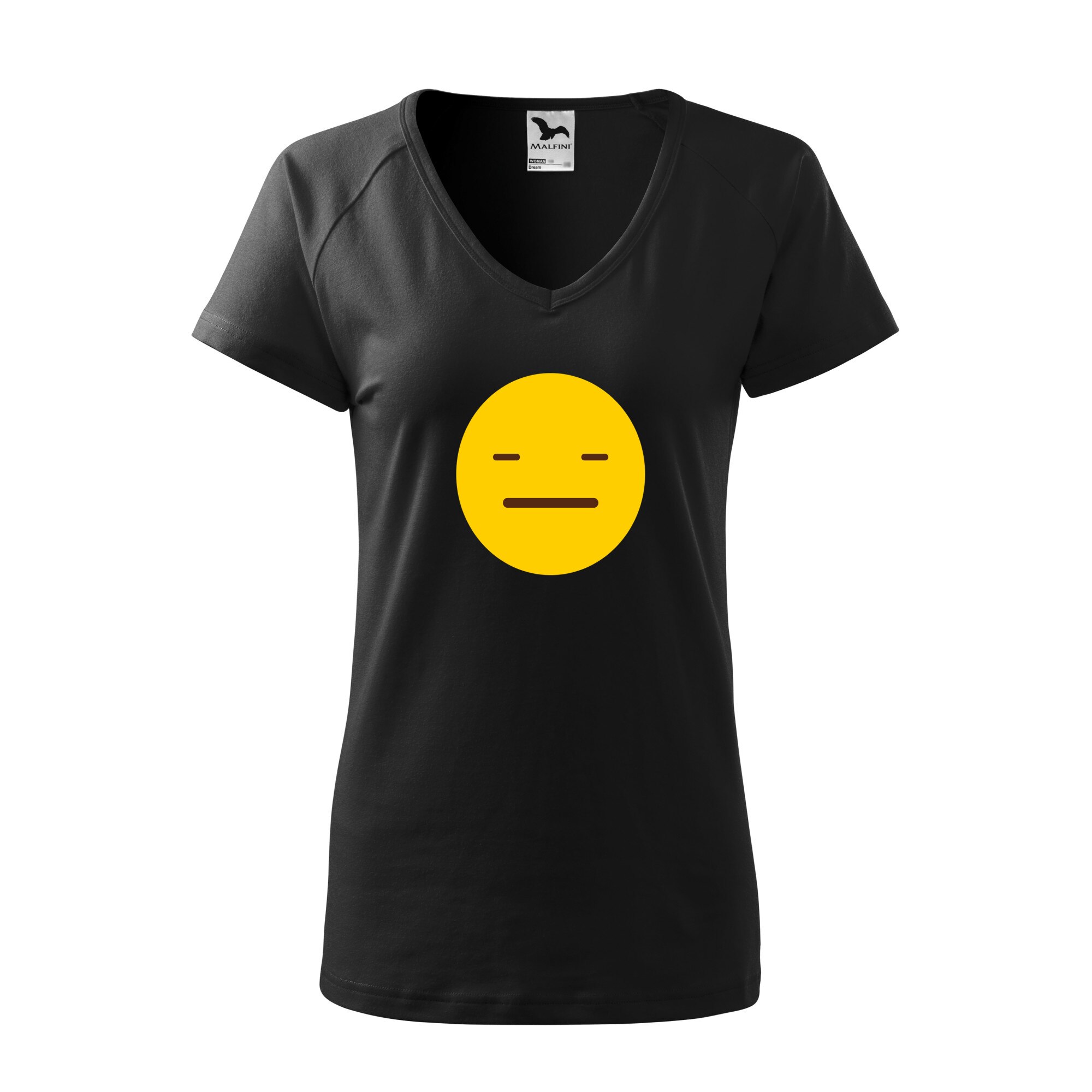 Tricou dama, Malfini, Emoji What just happened Face, Negru, L