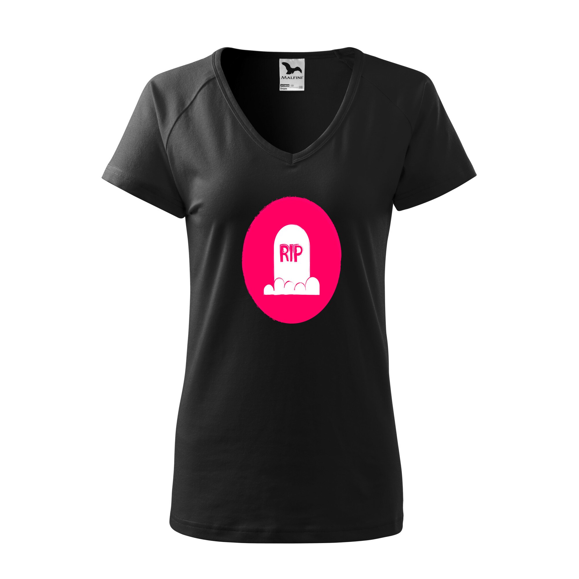 Tricou dama, Malfini, Rest in peace halloween, Negru, L
