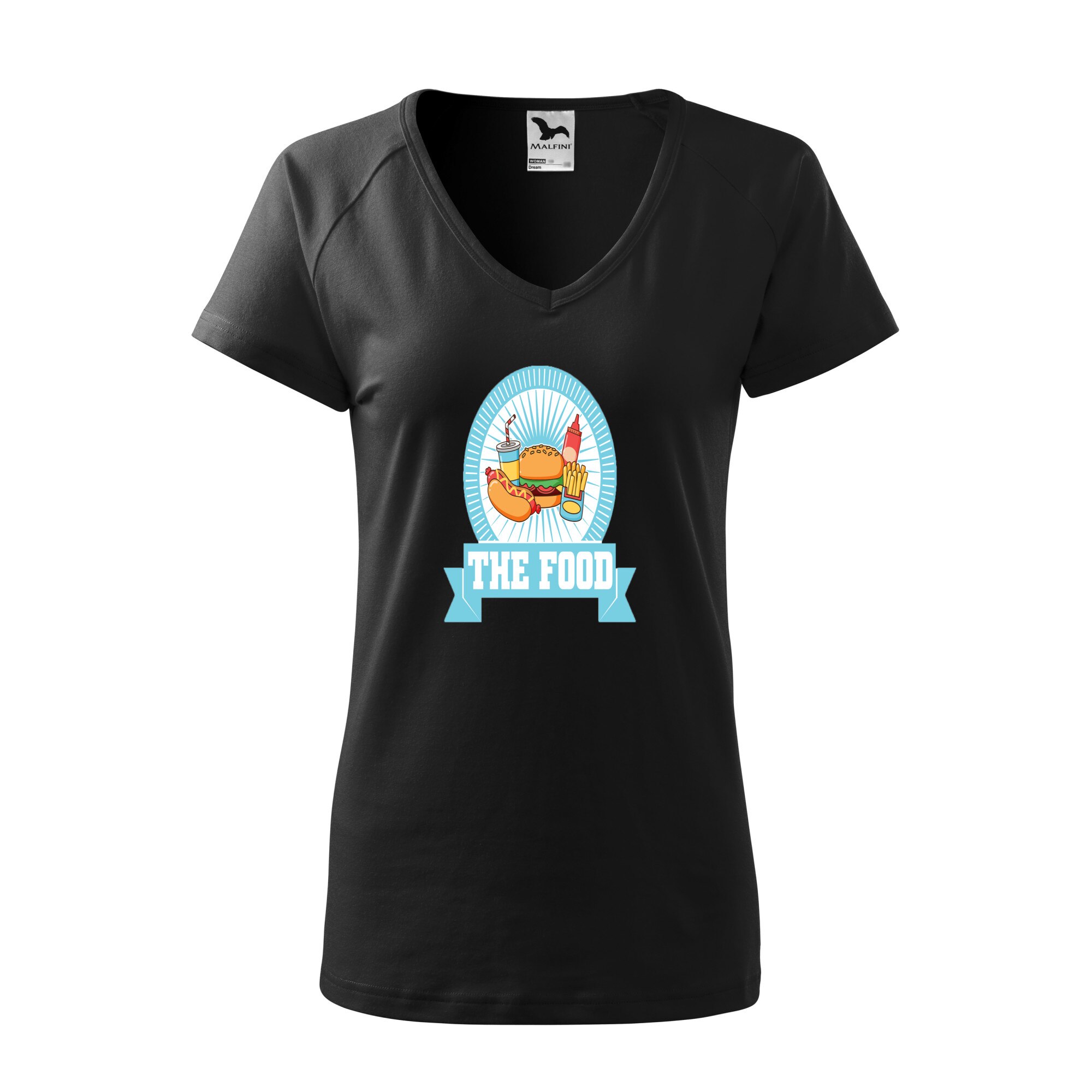 Tricou dama, Malfini, The Food, Negru, L