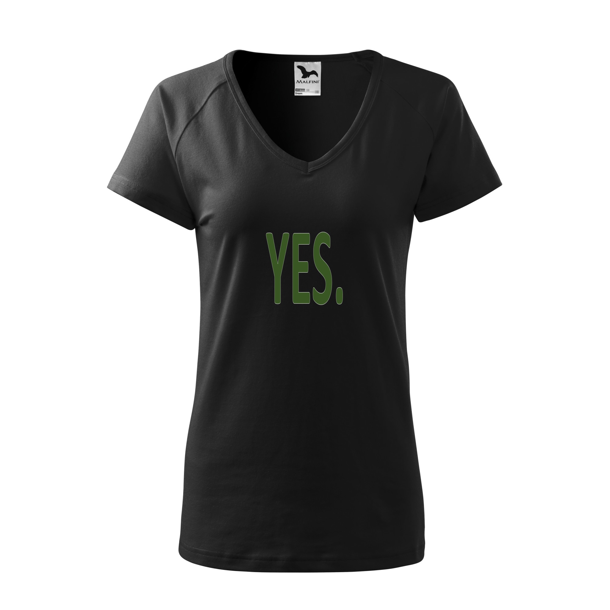 Tricou dama, Malfini, YES., Negru, L