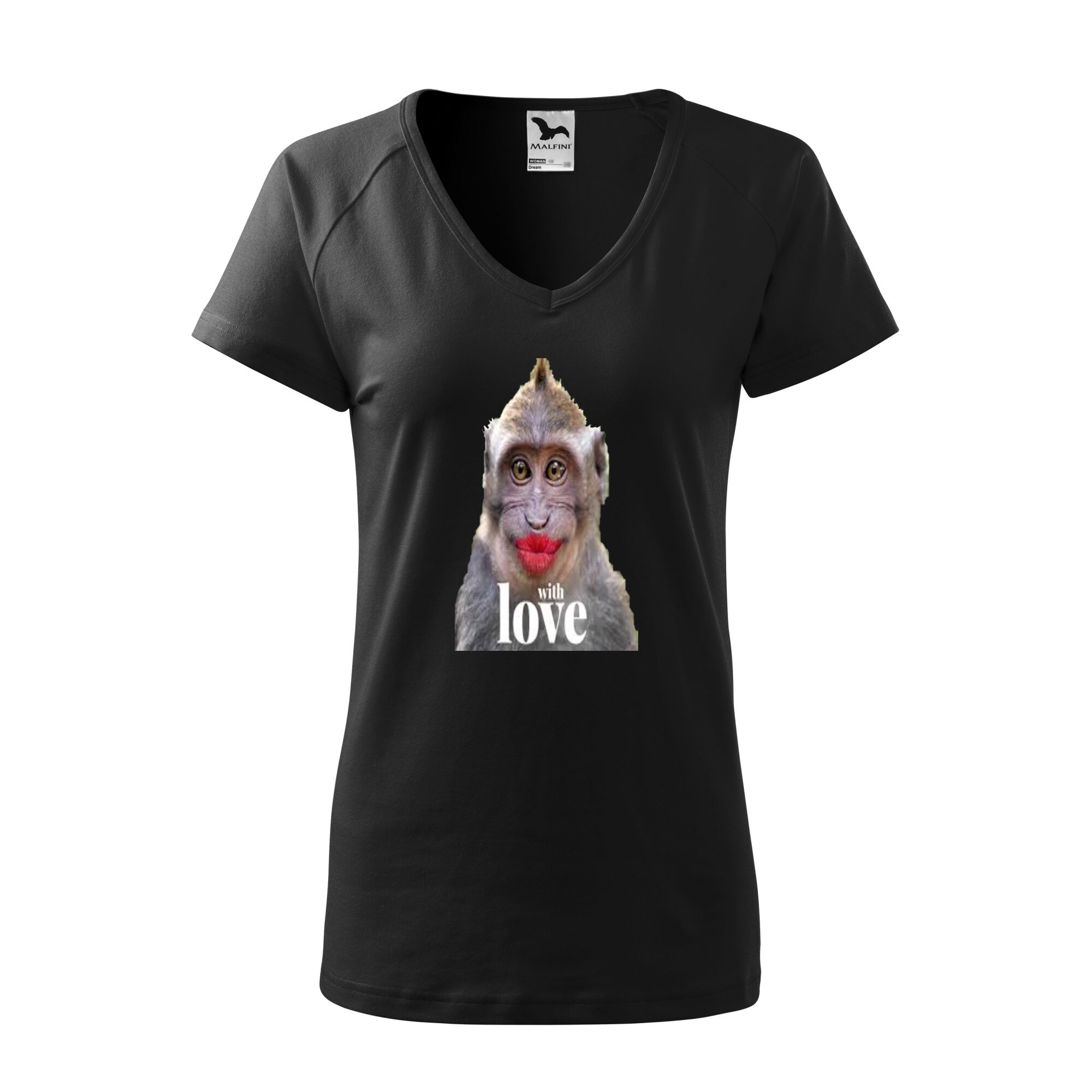 Tricou dama, Malfini, Monkey Love, Negru, L