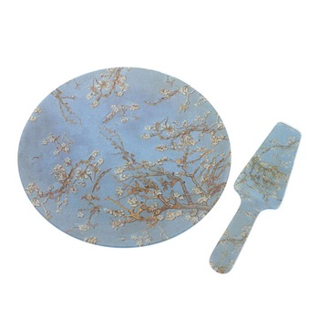 Set Platou Prajituri cu Paleta Flori de Migdal 30 cm 2 Piese Set Platou Prajituri cu Paleta Flori de Migdal 30 cm 2 Piese