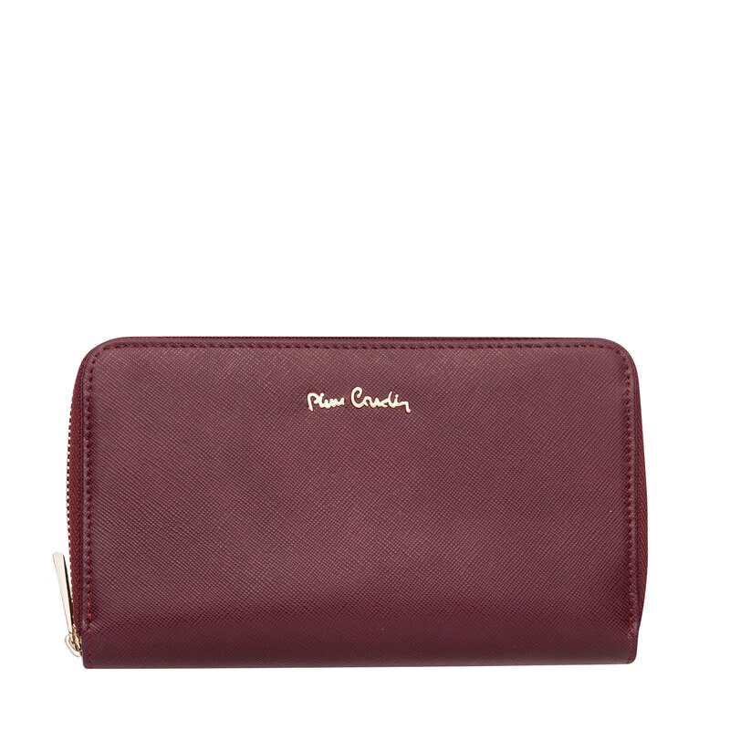 Portofel dama, Pierre Cardin, PCL00023, Piele naturala, Visiniu
