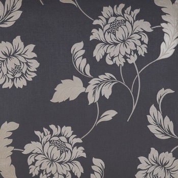 Tapet cu model floral,de culoare gri antracit,dimensiune rola 10 metri liniari Tapet cu model floral,de culoare gri antracit,dimensiune rola 10 metri liniari