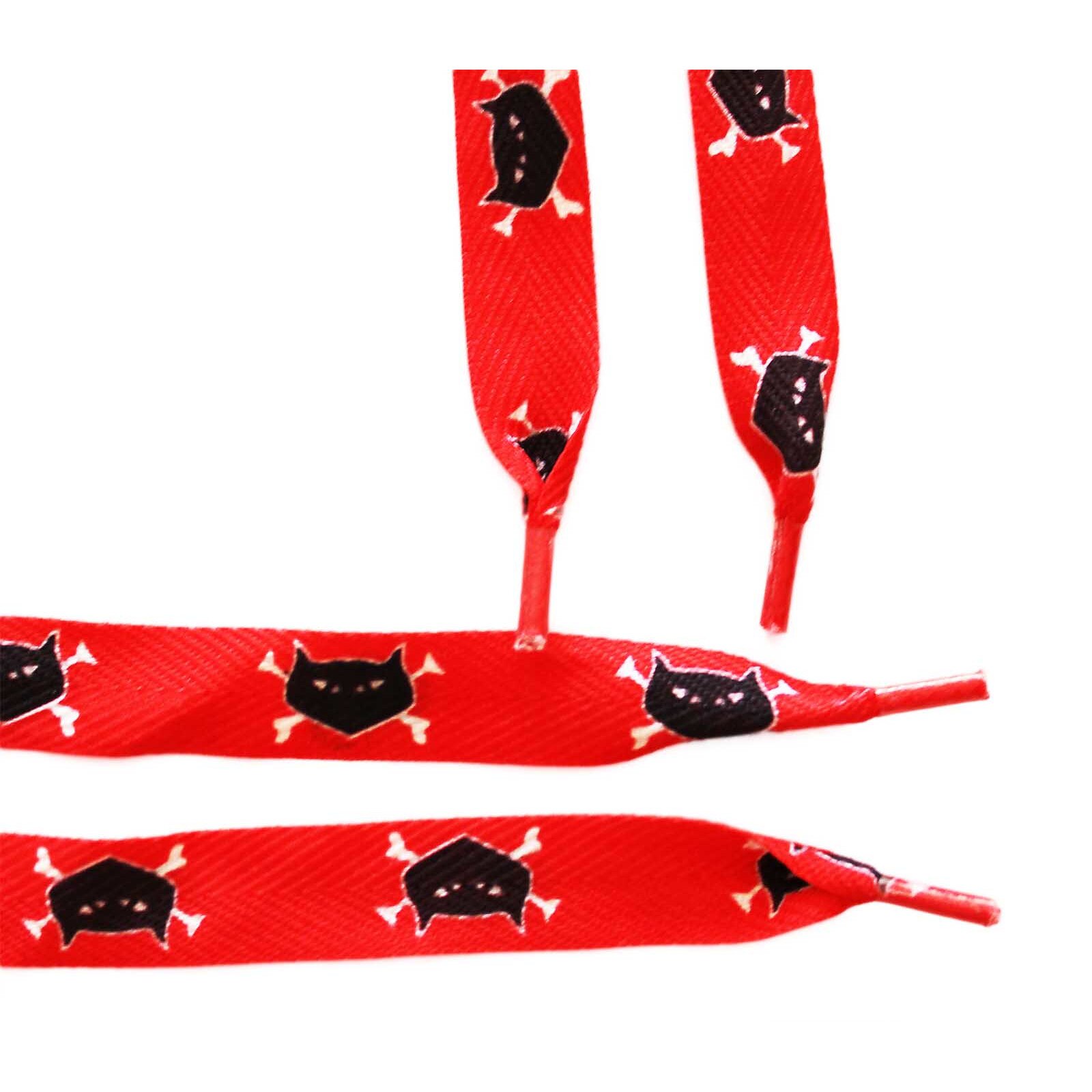 Sireturi imprimate Cat Skull red