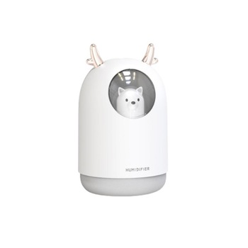 Umidificator aer, ultrasonic, pentru birou si camera, Minibear, cu 7 culori Led, capacitate 300 ml - Alb Umidificator aer, ultrasonic, pentru birou si camera, Minibear, cu 7 culori Led, capacitate 300 ml - Alb