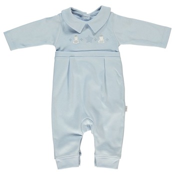 Salopeta bumbac Bebetto - King Bears, 6-9 luni, 74 cm, bleu Salopeta bumbac Bebetto - King Bears, 6-9 luni, 74 cm, bleu