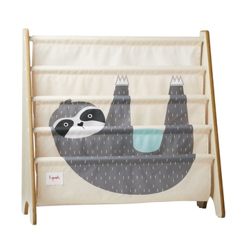 Raft organizator biblioteca pentu carti copii, 3 Sprouts, Lenes, bej-gri Raft organizator biblioteca pentu carti copii, 3 Sprouts, Lenes, bej-gri
