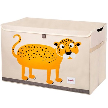 Cutie depozitare pentru camera copiilor, 3 Sprouts, Leopard, galben, XL Cutie depozitare pentru camera copiilor, 3 Sprouts, Leopard, galben, XL