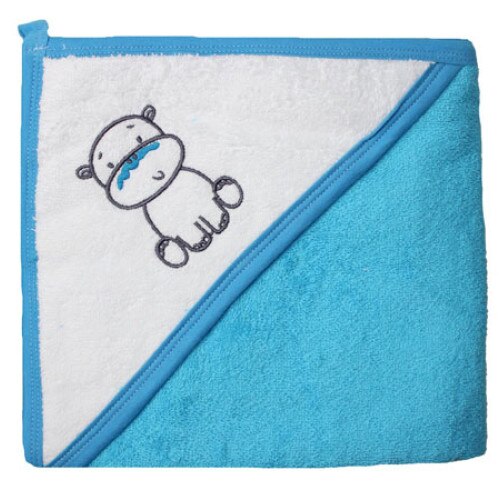 Prosop bumbac, turcoaz inchis, hipopotam, 80 x 100 cm