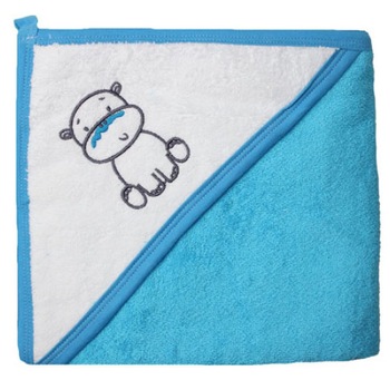 Prosop bumbac, turcoaz inchis, hipopotam, 80 x 100 cm Prosop bumbac, turcoaz inchis, hipopotam, 80 x 100 cm