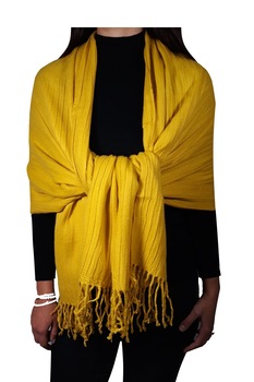 Esarfa-fular dama, galben mustar, dimensiune 185 x 70 cm Esarfa-fular dama, galben mustar, dimensiune 185 x 70 cm