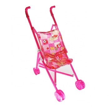 Carucior papusi roz Vision, 55 cm, material plastic si textil Carucior papusi roz Vision, 55 cm, material plastic si textil